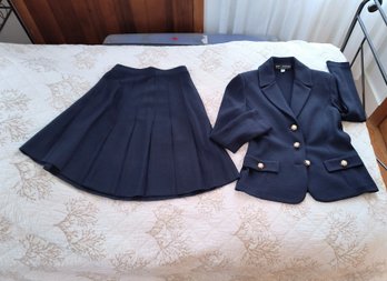 80s/90s St John Basics Navy Blue Women's Suit