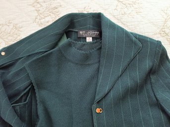 Vintage '90s St John Collection Dark Green Women's Suit