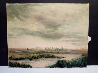 Landscape Scene Oil On Canvas On Wood Frame - Signed By A. Considine     BS/WAD