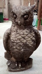 Heavy & Solid, Vintage Concrete Garden Owl Statue - Great Father & Face Details