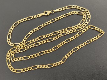 VINTAGE 10K GOLD 3mm FIGARO CHAIN NECKLACE