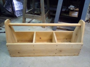 Large And Beautiful Pine Wood Tool Box With 3 Sections & Lots Of Storage Space