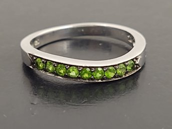 BEAUTIFUL STERLING SILVER CHROME DIOPSIDE RING