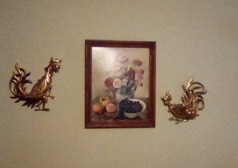 Gold Color Wood Rustier Wall Hanging Animals.