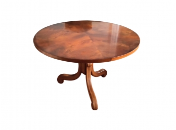 Made In Italy For Bloomingdale's Wood Dining Table Or Foyer Table With Protective Glass Top