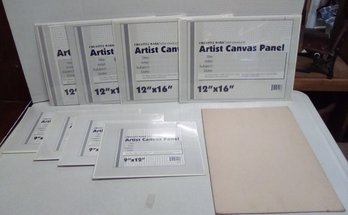 9 Artist Canvas Panels: 4 /12 X 16',  4/9 X 12' & 1 Unwrapped 12 X 16 - Others Factory Sealed BSB4