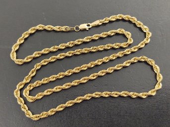 VINTAGE 10K GOLD 3MM ROPE CHAIN NECKLACE
