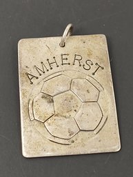 VINTAGE AMHERST MASSACHUSETTS STERLING SILVER SOCCER PENDANT