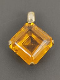 ANTIQUE ART DECO AMBER CZECH GLASS PENDANT