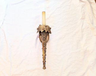 Vintage Brass Torch Style Wall Sconce