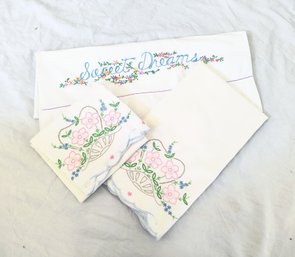 Vintage Hand Embroidered Pillow Cases