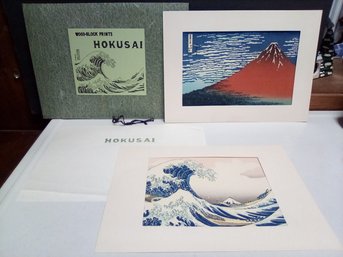 Wood Block Prints Hokusai In Decorative Paper Bound Folder   PP/D4