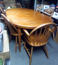 Beautiful Teak Danish Expandable Table, 6 Matching Chairs & 2 Are Captain's Chairs. Made In Denmark!  PP/CV1R