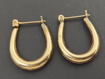 VINTAGE 14K GOLD PUFFY HOOP EARRINGS