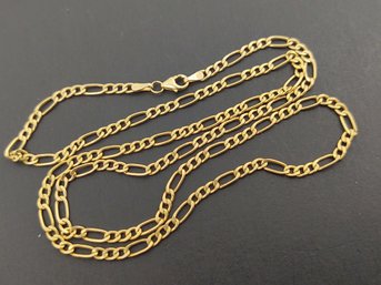 VINTAGE 10K GOLD 3mm FIGARO CHAIN NECKLACE