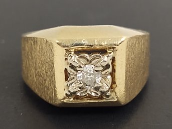 VINTAGE 14K GOLD 0.17ct DIAMOND RING