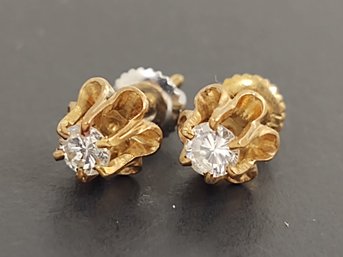 ANTIQUE 14K ROSE GOLD 0.40ctw DIAMOND STUD EARRINGS