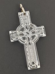 VINTAGE STERLING SILVER WATERFORD CRYSTAL CELTIC CROSS PENDANT