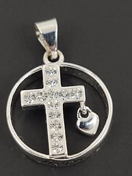 STERLING SILVER 'FAITH HOPE LOVE' CROSS PENDANT