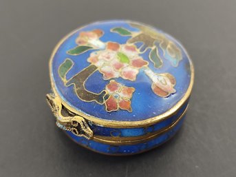 VINTAGE CHINESE BRASS ENAMEL CLOISONNE TRINKET BOX