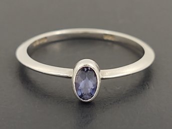 VINTAGE JANICE GIRARDI STERLING SILVER TANZANITE STACKABLE RING