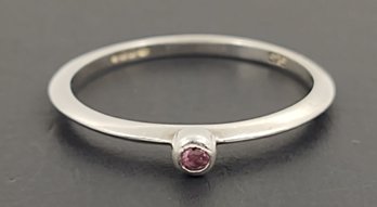 VINTAGE JANICE GIRARDI STERLING SILVER PINK TOURMALINE STACKABLE RING