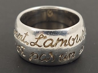 DESIGNER CAROLEE STERLING SILVER FRENCH LOVE BAND RING