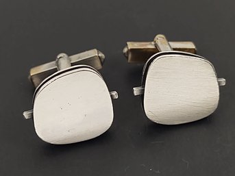 VINTAGE MID CENTURY MODERNIST BETTY COOKE STERLING SILVER CUFFLINKS