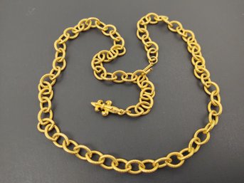 VINTAGE DESIGNER VENDOME GOLD TONE ROLO LINK NECKLACE