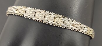 VINTAGE STERLING SILVER FANCY LINK BRACELET