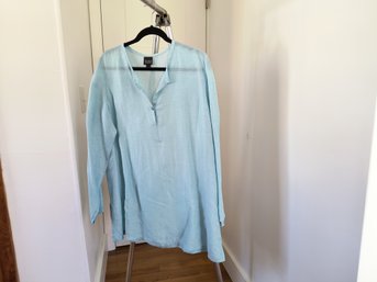 Eileen Fisher Silk Linen Blend Tunic Top