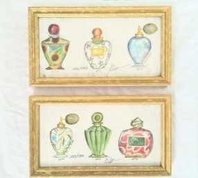 Signed Numbered Pair Of Small Decorative Prints