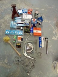 Automotive Supplies Box - Jack, Miscellaneous Parts, Grease, Jerry Can Donkey D Spout, Motor Oil & More