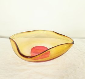 Glass Bowl In Mid-century Style