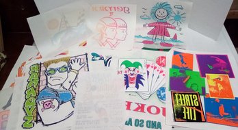 Large Collection Of 30 Iron On Transfer Papers, Many Sassy, Includes Joker, Bad Boys, Street Life & More RD/C5