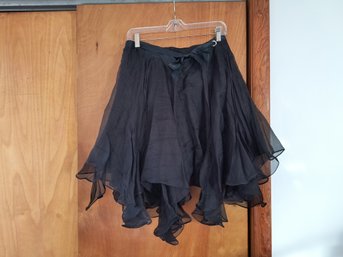 Black Silk Wrap Skirt