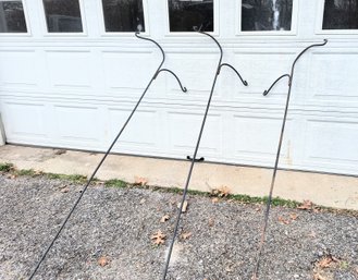 Three Tall Garden Hanger Hooks/shepherd Hooks