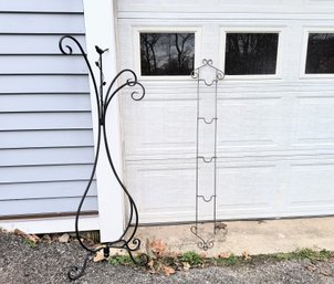 Two Metal Planters, Hanging Plant Garden Ornaments