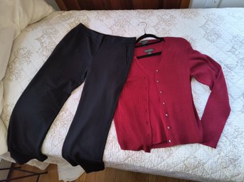 Women's Clothing Lot - Wool/silk Sweater Set And Pants