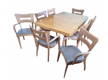 Mid-century Heywood Wakefield Eight Dining Chairs And Table