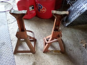 Pair Of Metal Car Jack Supports