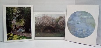 Three Claude Monet Prints Suitable For Framing        PP/E3