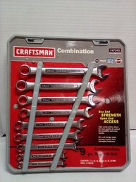 Never Used Craftsman 9 Pc. Combination Wrench Set #9 47045 12-pt. Metric Set Made In USA KSS/D5