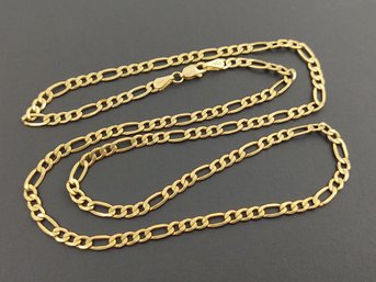 VINTAGE 10K GOLD 3.5mm FIGARO CHAIN NECKLACE