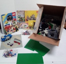 Big Box Of Legos, Some Assembled, Lego People & Several Instruction Booklets  KSS/CVBKA