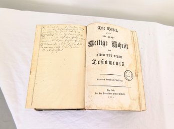 1850s German Language Bible With Handwritten Notes