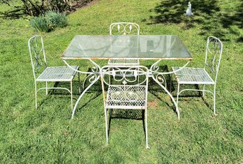 Vintage / Mid-century Patio Set - Table And Four Chairs