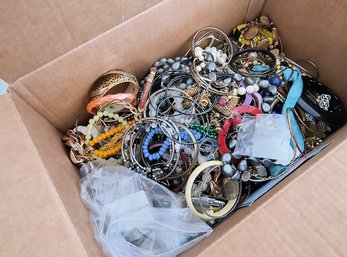 Box Of Costume Jewelry Approximately 2 To 3 Lbs.