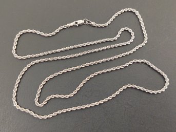 BEAUTIFUL 14K WHITE GOLD 1.5mm TWISTED ROPE CHAIN NECKLACE