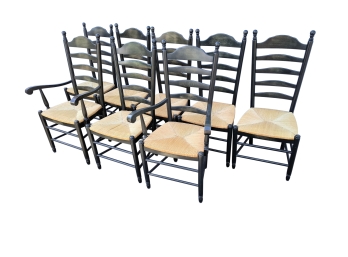 Made In Italy Set Of Eight Ladder Back Dining Chairs